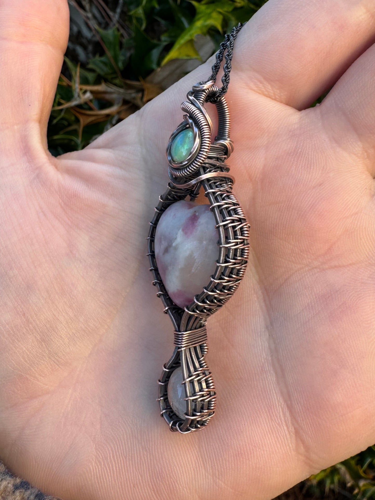 Pink Tourmaline, Moonstone & Ethiopian Opal