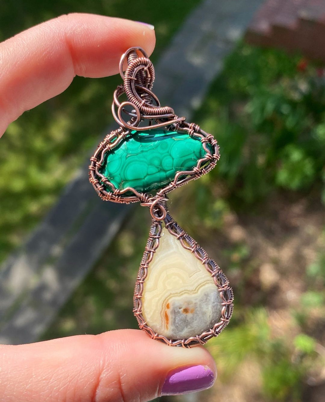 Malachite & Crazy Lace Mushroom