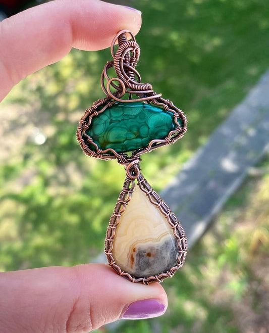 Malachite & Crazy Lace Mushroom