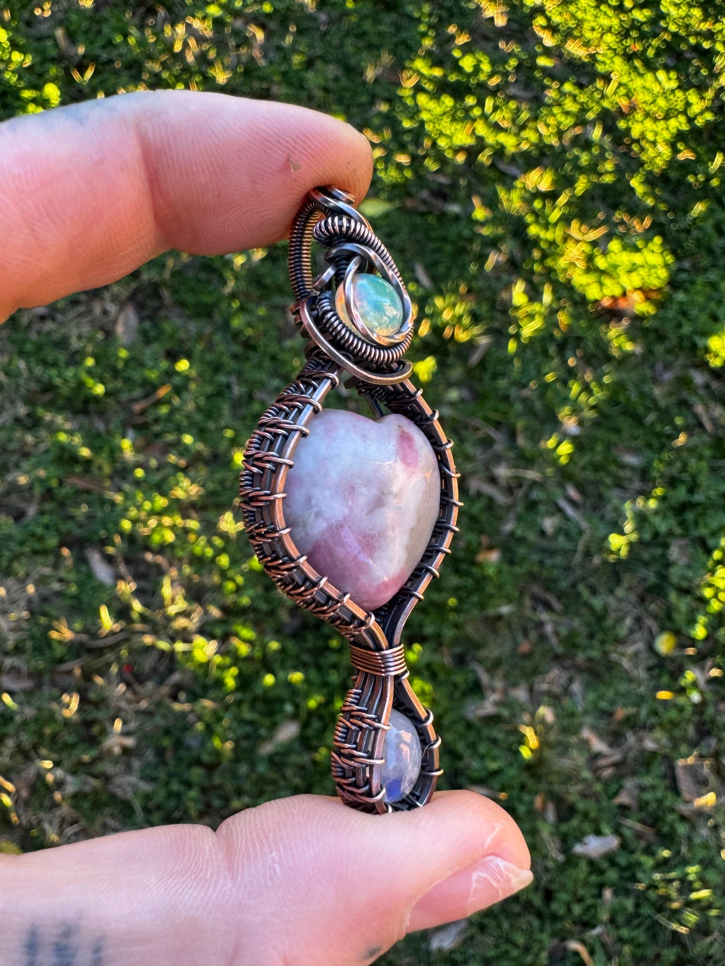 Pink Tourmaline, Moonstone & Ethiopian Opal