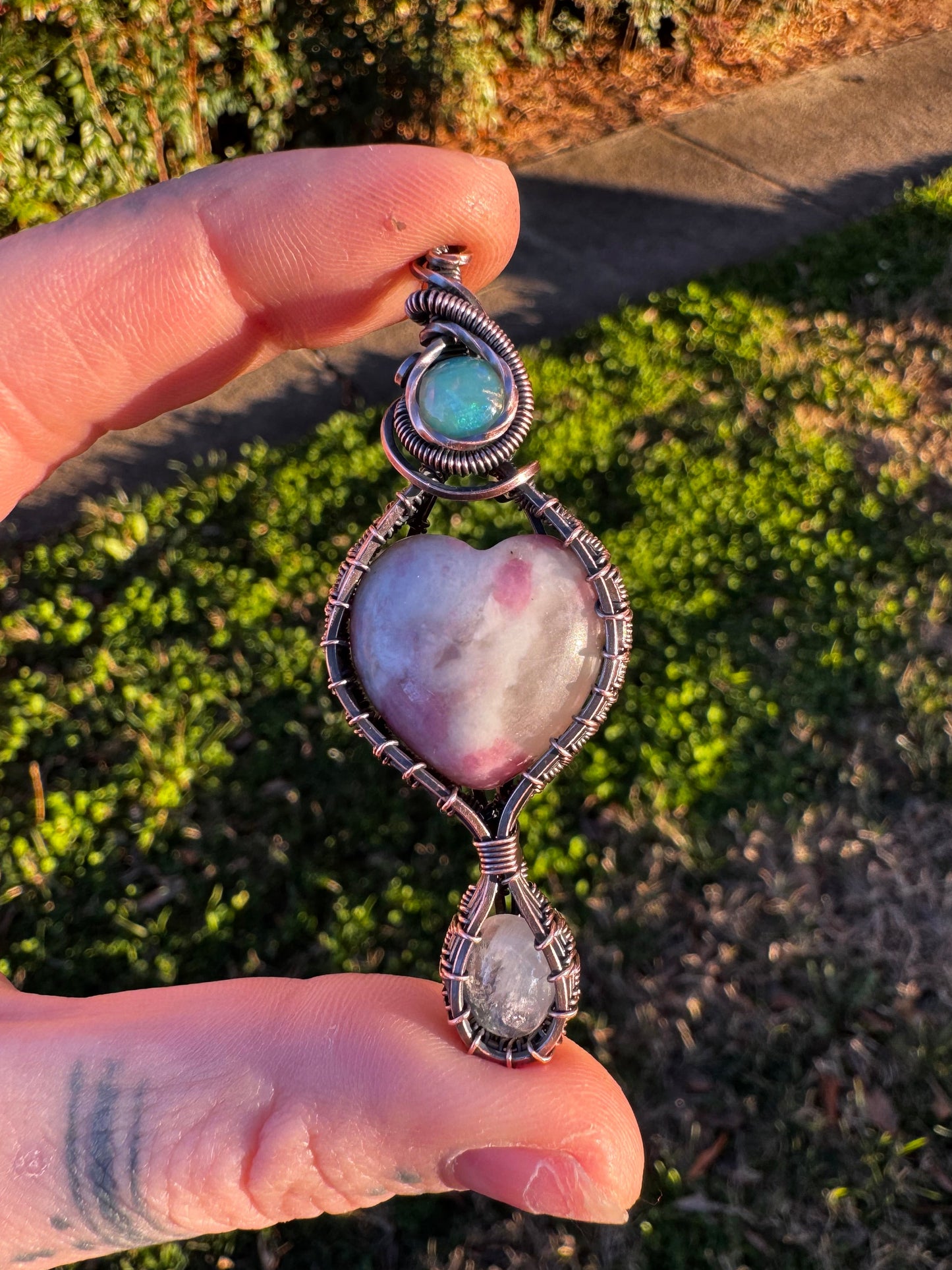 Pink Tourmaline, Moonstone & Ethiopian Opal