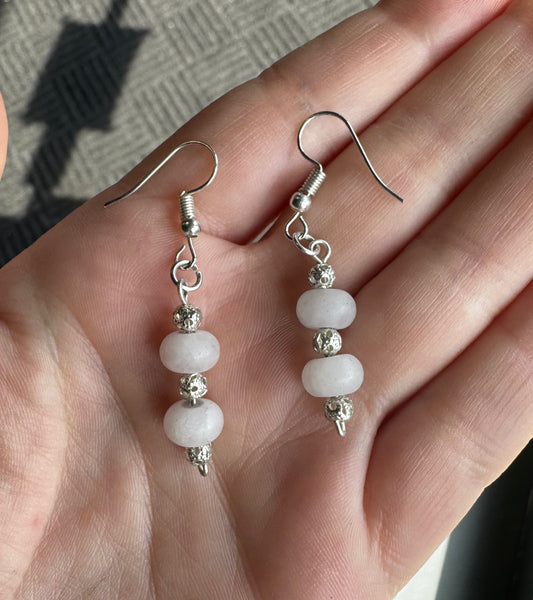 Rose Quartz Beaded Earrings