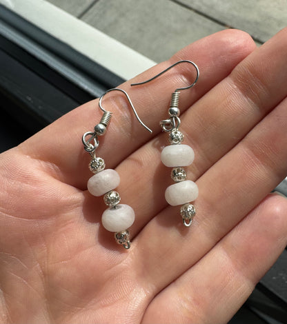 Rose Quartz Beaded Earrings